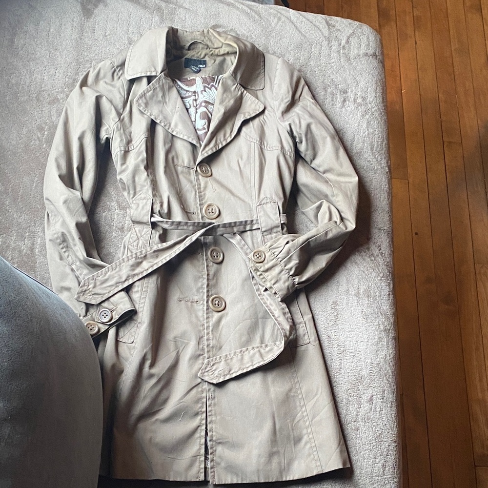 H&M Beige Trench Coat with Belt